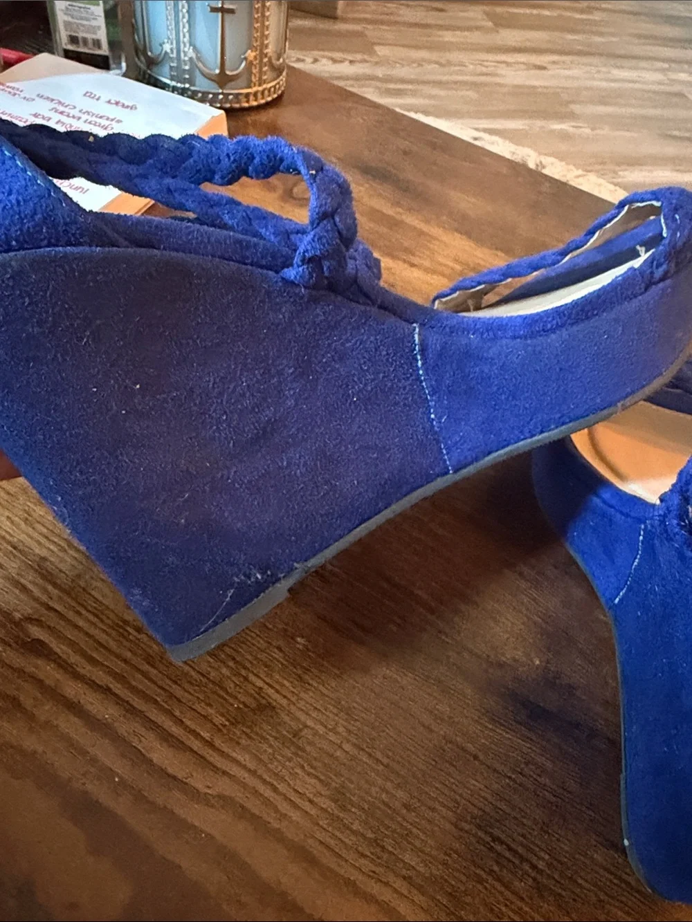 Charlotte Russe Royal Blue Braided Wedge Sandals